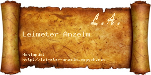 Leimeter Anzelm névjegykártya
